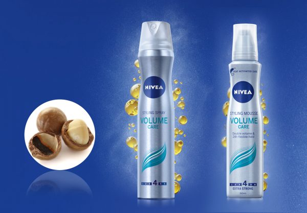 Descoperă gamele de hairstyling de la NIVEA cu ulei de macadamia