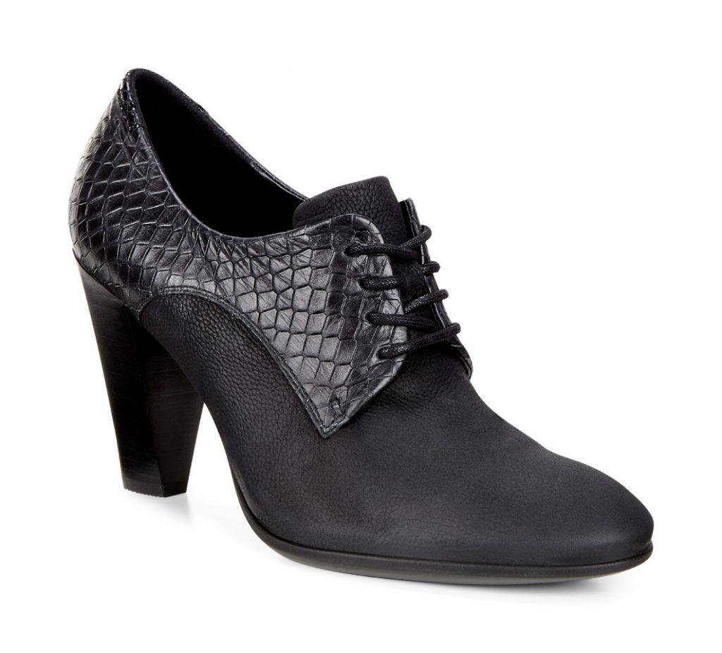Pantofi eleganti dama ECCO Shape 75 cu textura de piton (Negri)_579.90lei